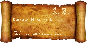 Kopasz Nikolett névjegykártya